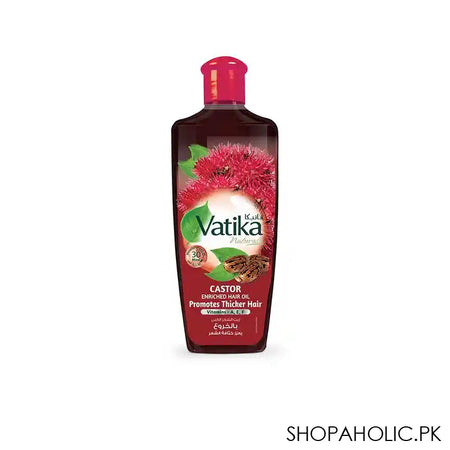 Dabur Vatika Naturals Promotes Thicker Hair Castor Enriched Hair Oil, 200ml - Image 2