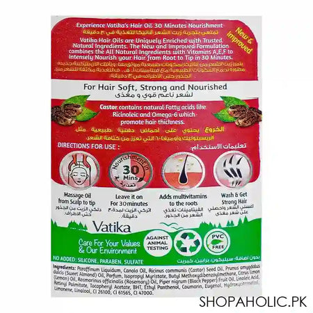 Dabur Vatika Naturals Promotes Thicker Hair Castor Enriched Hair Oil, 200ml - Image 4