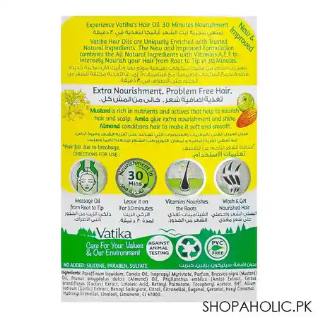 Dabur Vatika Naturals Sarson Nourishes Hair Enriched Hair Oil, 200ml - Image 3
