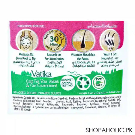 Dabur Vatika Naturals Shikakai Soft & Silky Enriched Hair Oil, Vitamins-A,E,F, 200ml - Image 2
