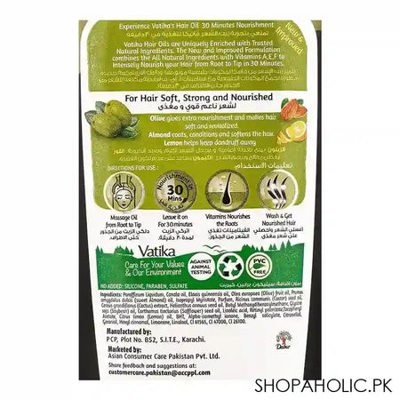 Dabur Vatika Olive Nourish & Protect Enriched Hair Oil, 300ml - Image 2