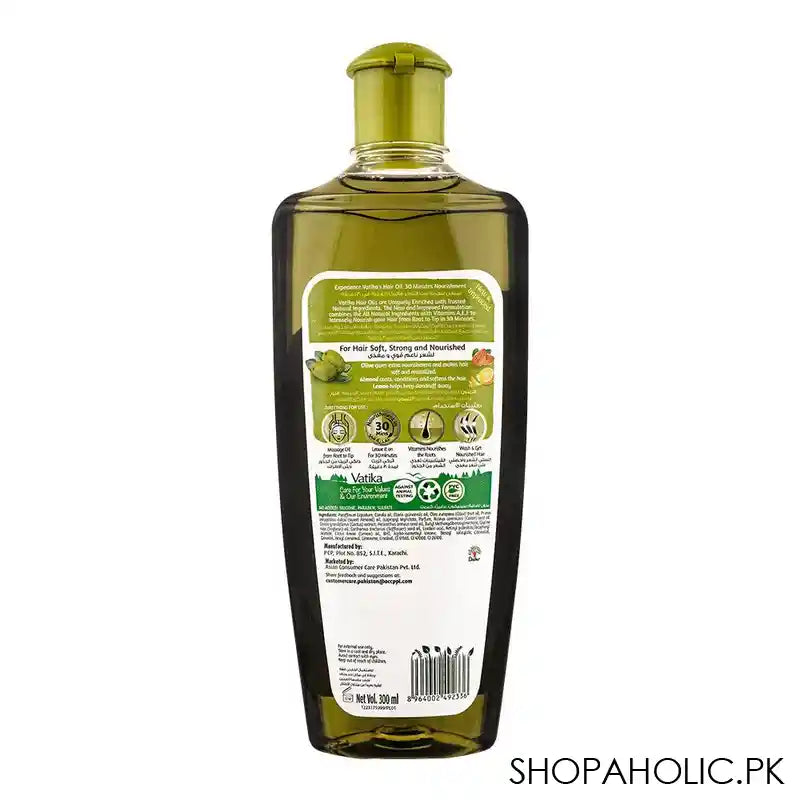 Dabur Vatika Olive Nourish & Protect Enriched Hair Oil, 300ml - Image 3