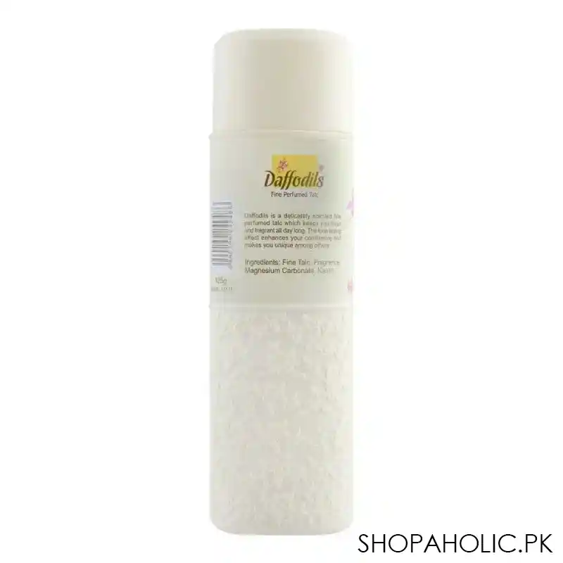 daffodils elegance fine perfumed talcum powder, 125g image2