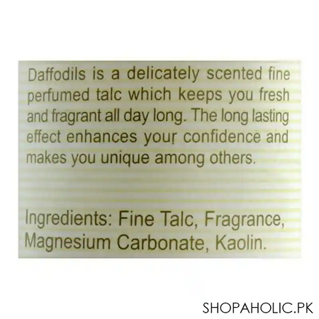 daffodils energize fine perfumed talcum powder, 125g image3
