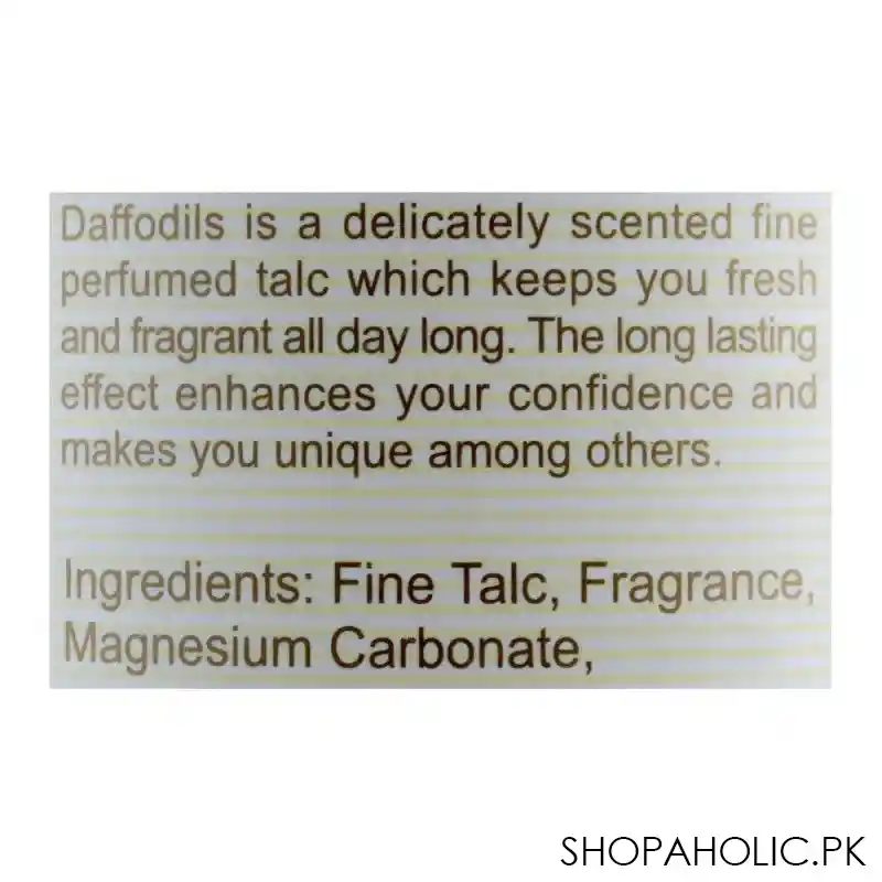 daffodils fantasy fine perfumed talcum powder, 125g image3