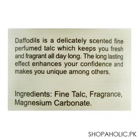daffodils flora fine perfumed talcum powder, 250g image3
