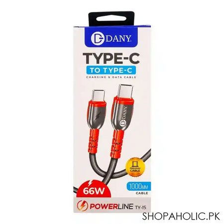 dany powerline type c to type c charging & data cable, ty 15 image2