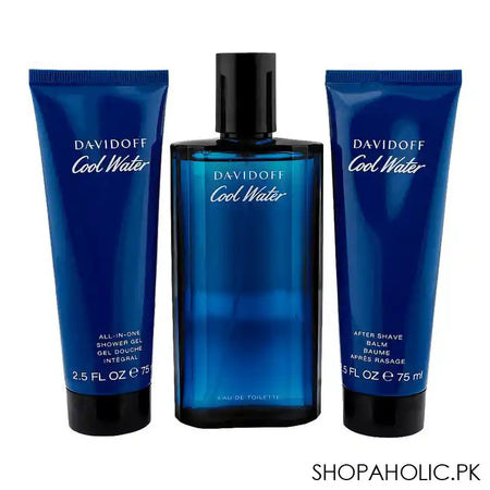 Davidoff Cool Water Men Perfume Set, Eau De Toilette 125ml + All In One Shower Gel + After Shave Balm - Image 5