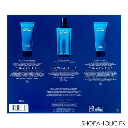 Davidoff Cool Water Men Perfume Set, Eau De Toilette 125ml + All In One Shower Gel + After Shave Balm - Image 7