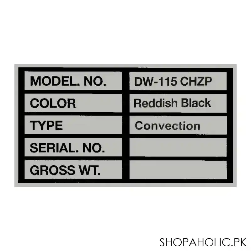 dawlance convection microwave oven, 25 liters, dw 115 chzp image4