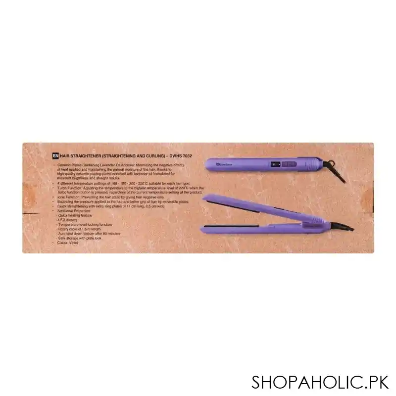 dawlance hair straighter, purple, dwhs 7032 image3