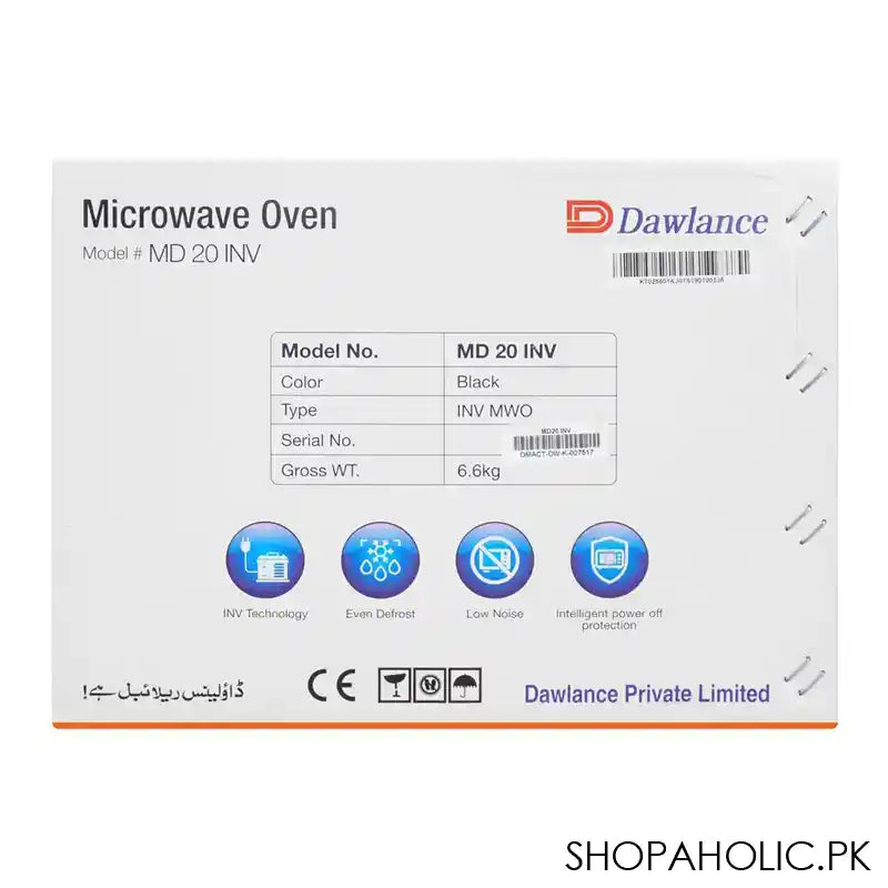 Dawlance Microwave Oven, 20 Liters, MD-20 INV - Image 3
