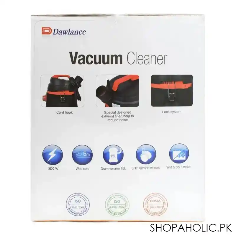 dawlance vacuum cleaner, 1600w, dwvc 7500 image4