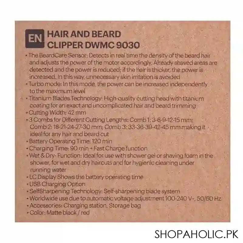 Dawlance Zeus Hair And Beard Clipper, DWMC 9030 - Image 3