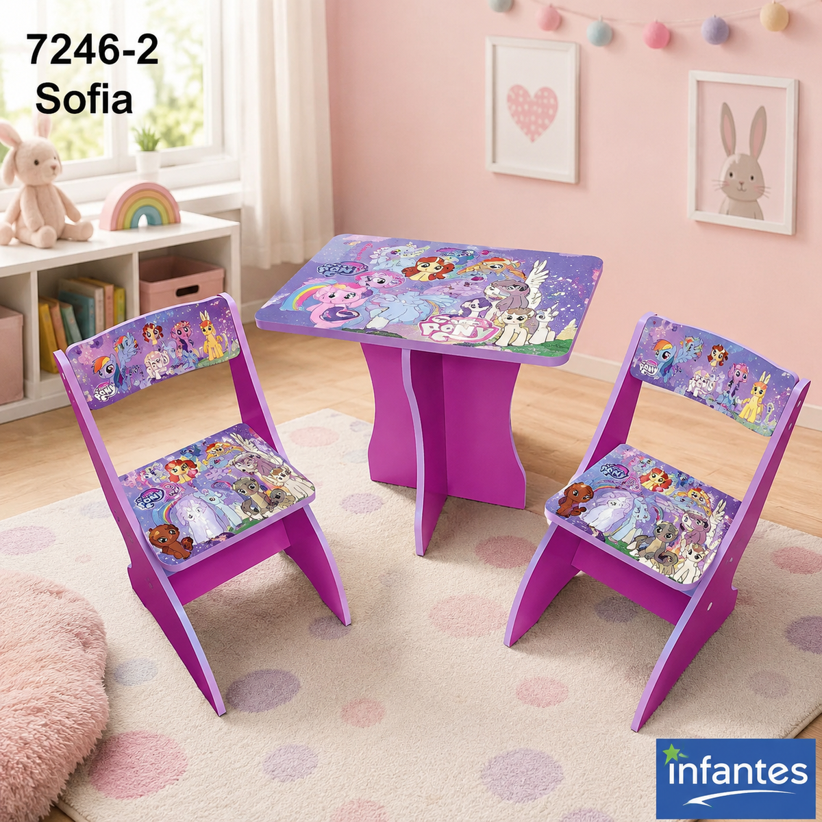 Infantes Kids Study Desk With Chairs - Sofia