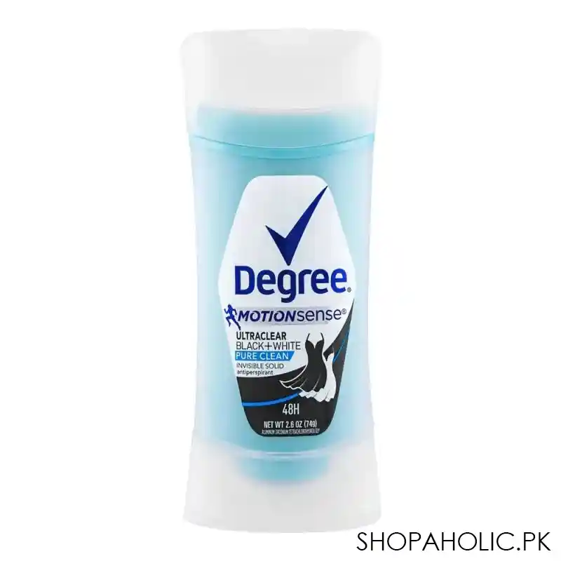 degree motion sense ultra clear black + white pure clean deodorant stick, for women, 74g main image