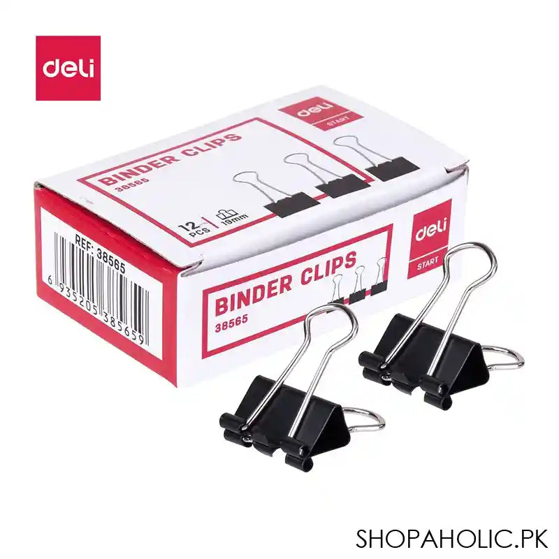 Deli 19mm Binder Clip Box, Black, E38565 - Image 5