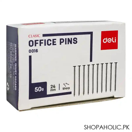 Deli 24mm Sharp Office Pin Box, 50g, E0016 - Main Image