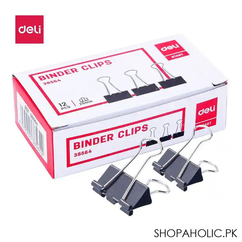 Deli 25mm Binder Clip Box, Black, E38564 - Image 2