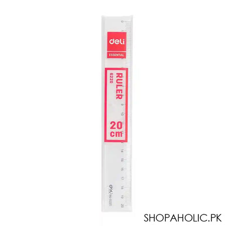 Deli 8in Transparent Straight Ruller, E6220 - Main Image