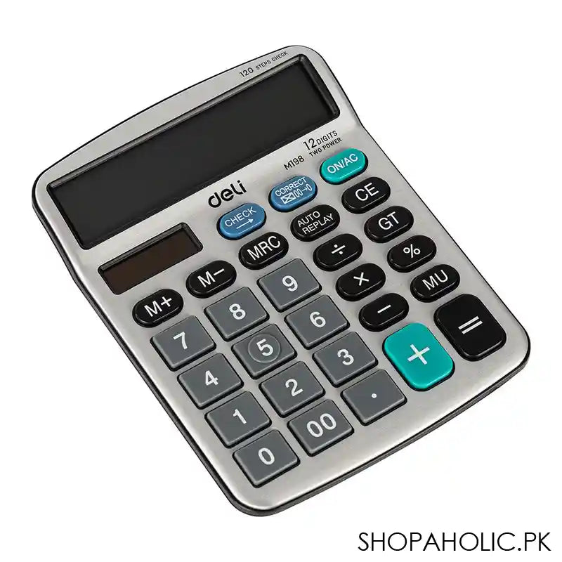 Deli Core Series Metal Surface 12-Digits Mini Desktop Calculator, EM19810 - Main Image