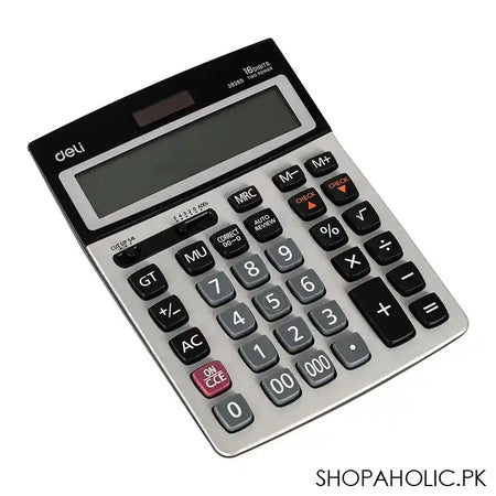 Deli Core Series Metal Surface 16-Digits Desktop Calculator, E39265 - Main Image