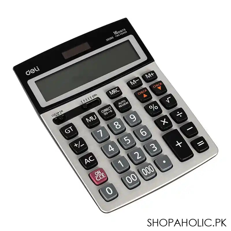 Deli Core Series Metal Surface 16-Digits Desktop Calculator, E39265 - Main Image
