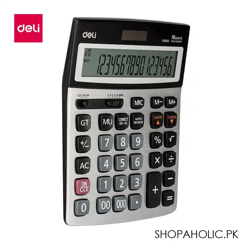 Deli Core Series Metal Surface 16-Digits Desktop Calculator, E39265 - Image 3