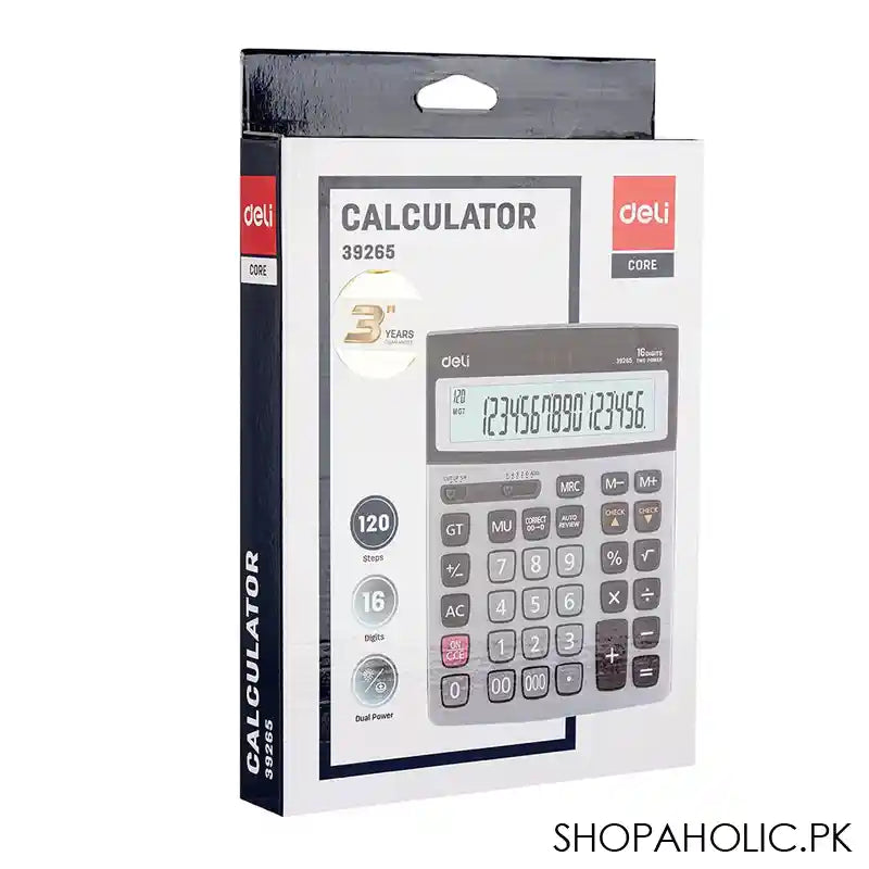 Deli Core Series Metal Surface 16-Digits Desktop Calculator, E39265 - Image 5