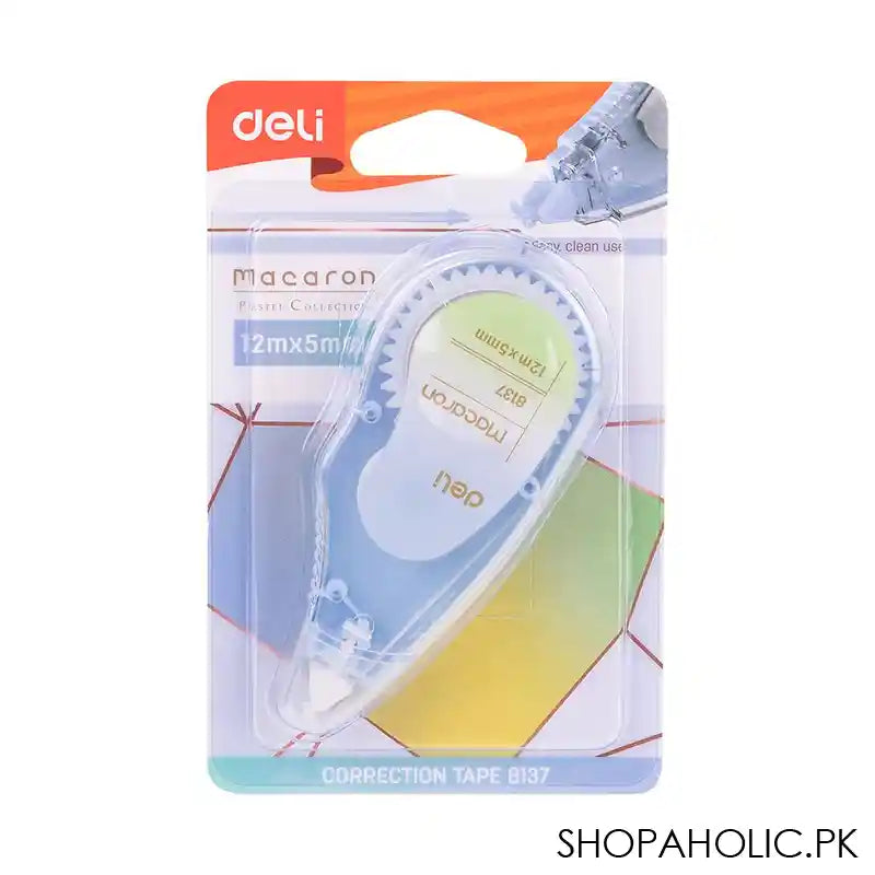Deli Correction Tape, 12m X 5mm, Blue, E8137 - Image 2