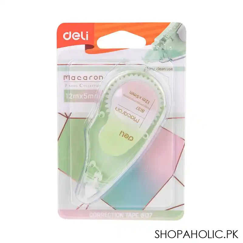 Deli Correction Tape, 12m X 5mm, Green, E8137 - Main Image