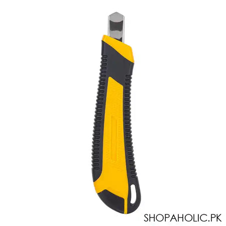Deli Cutter, Auto Lock, SK5 Steel Blade, Blade Size 0.44mm X 9mm X 80mm, Small, Yellow, E2039 - Image 3