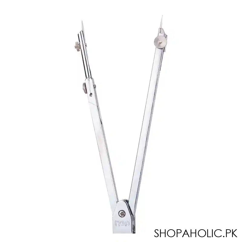 Deli E8601 Stainless Steel 2-Piece Assembled Compass with Pencil Leads, 220 mm/8.6 Inch Opening Diameter, E8601 - Main Image