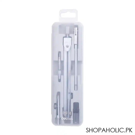 Deli E8601 Stainless Steel 2-Piece Assembled Compass with Pencil Leads, 220 mm/8.6 Inch Opening Diameter, E8601 - Image 3
