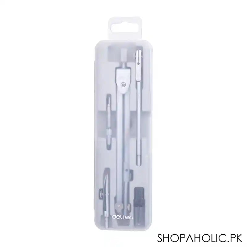 Deli E8601 Stainless Steel 2-Piece Assembled Compass with Pencil Leads, 220 mm/8.6 Inch Opening Diameter, E8601 - Image 3