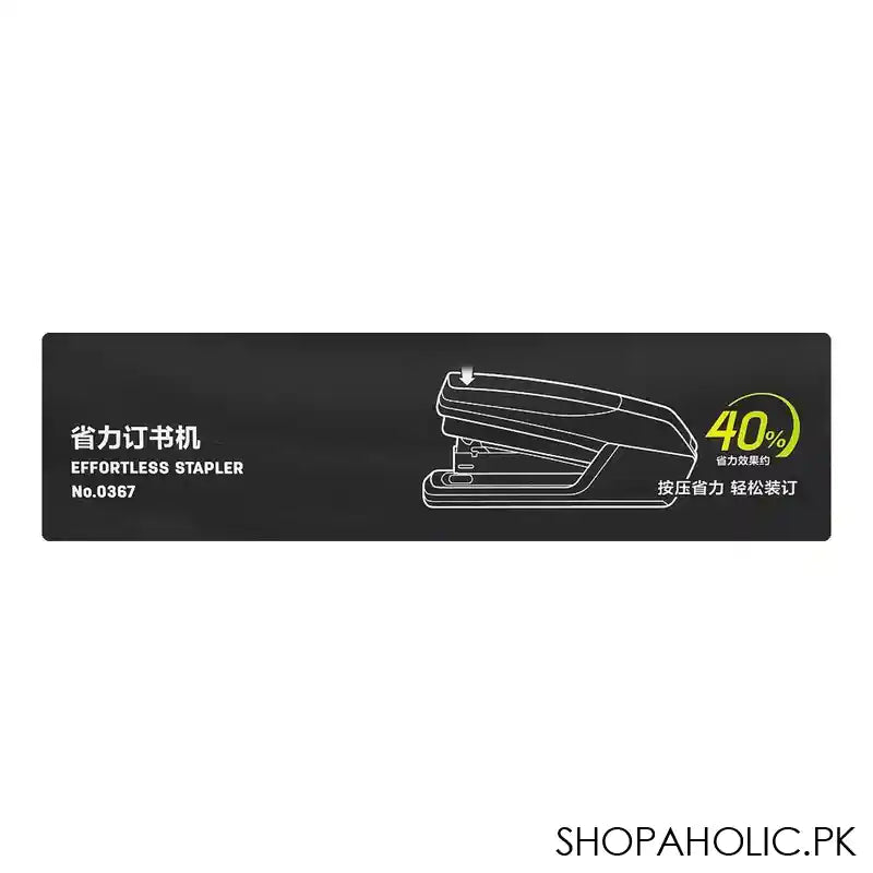 Deli Effortless Stapler, 24/6 & 26/6 Staples, 150 Staple Capacity, 20 Sheet Limit, Black, E0367 - Image 4