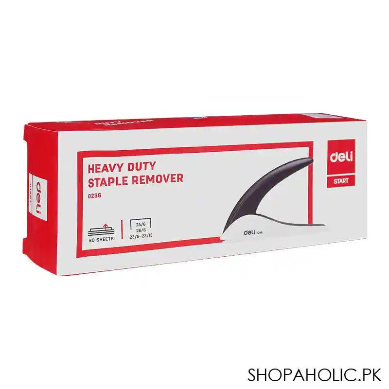 Deli Heavy Duty Staple Remover, Remove Pins From 80 Sheets Staple, Pin Size 24/6 or 26/6, Blue, E0236 - Image 4