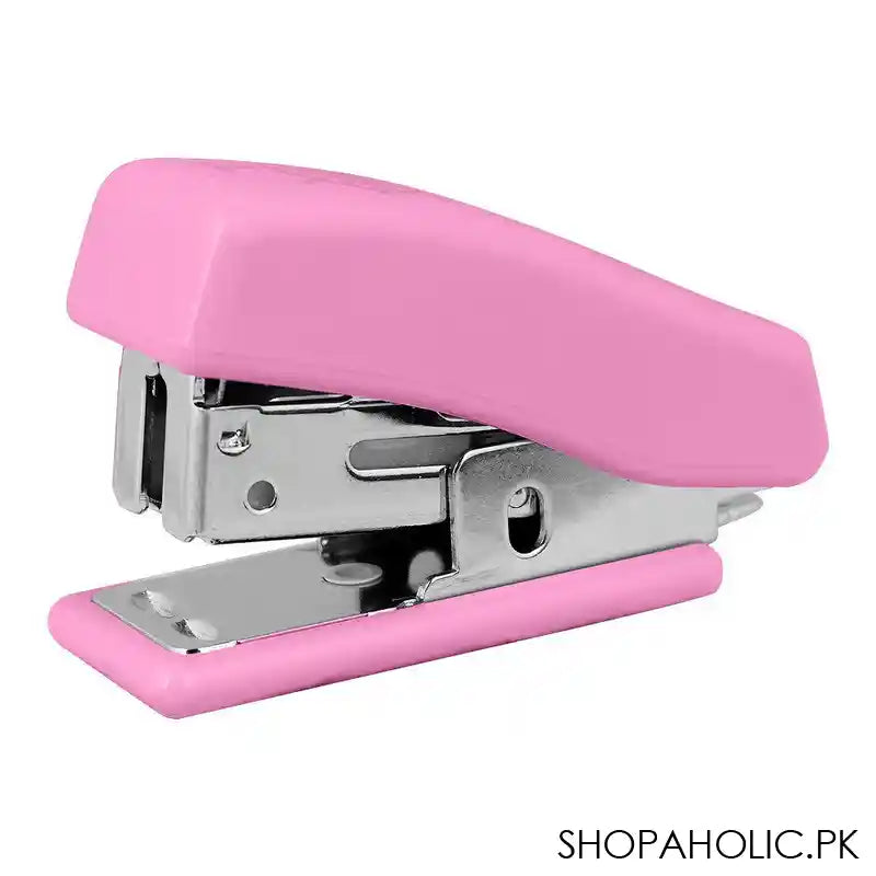 Deli Mini Stapler, 24/6 Staples, 40 Staple Capacity, Pink, E0303 - Main Image