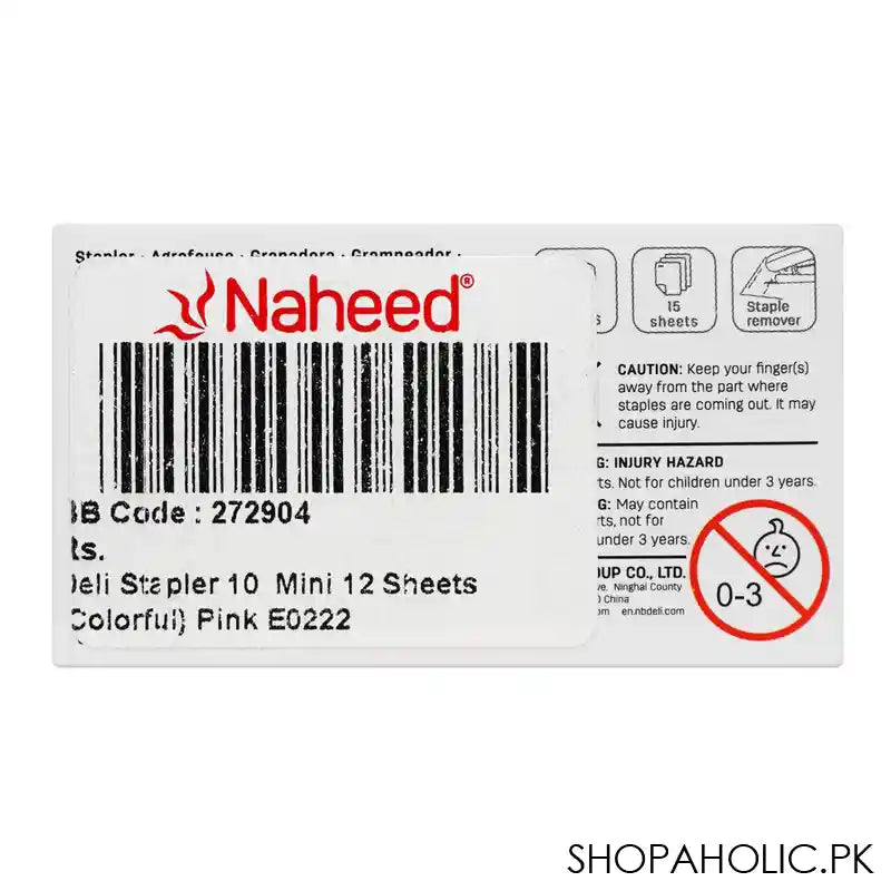Deli Mini Stapler, No. 10 Staples, 40 Staple Capacity, 12 Sheet Limit, Blue, E0222 - Image 3