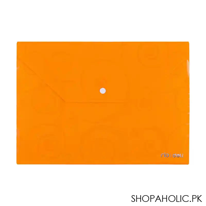 Deli Rio Series Deco A4 Button File Bag, Assorted Colors, E39640 - Image 2