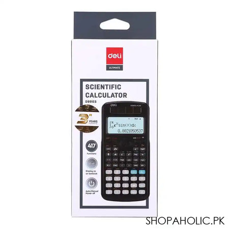 Deli Scientific Calculator With 252 Functions, Black, ED82ES - Main Image