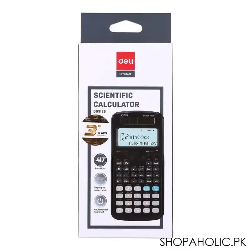 Deli Scientific Calculator With 252 Functions, Black, ED82ES - Main Image