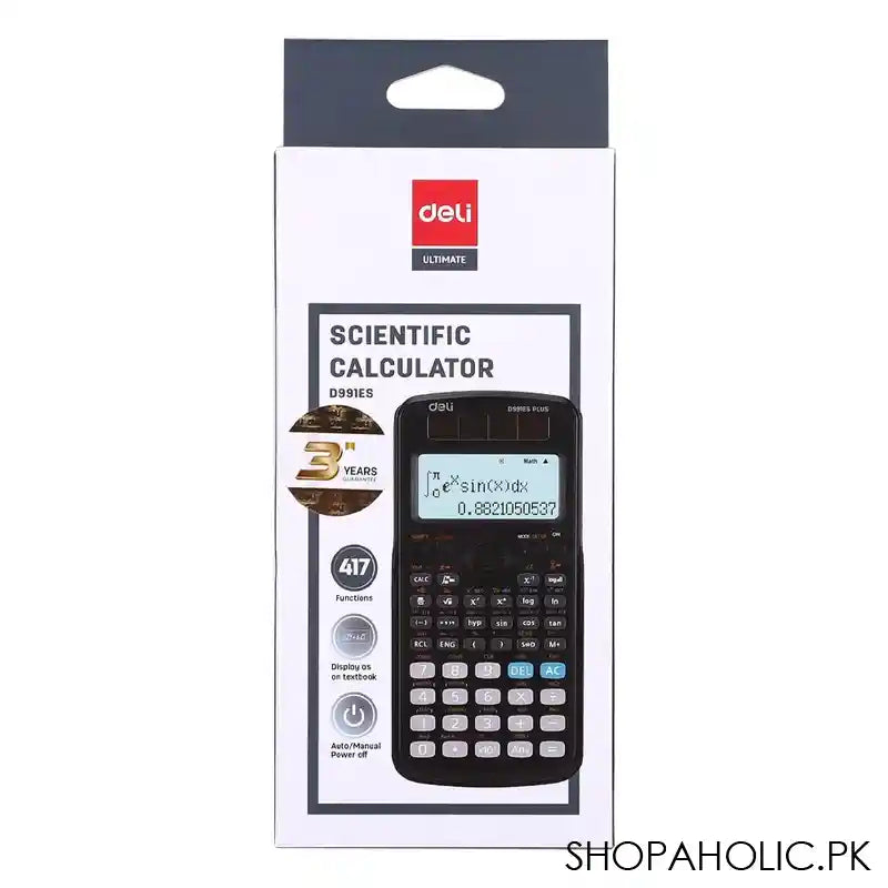 Deli Scientific Calculator With 417 Functions, Black, ED991ES - Main Image