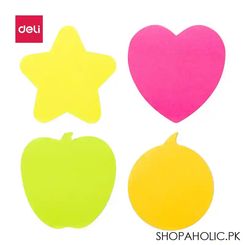 Deli Shape Sticky Notes, 76X76mm 3''X3'', 20X4 Sheets, 4 Assorted Colors, EA03202 - Main Image