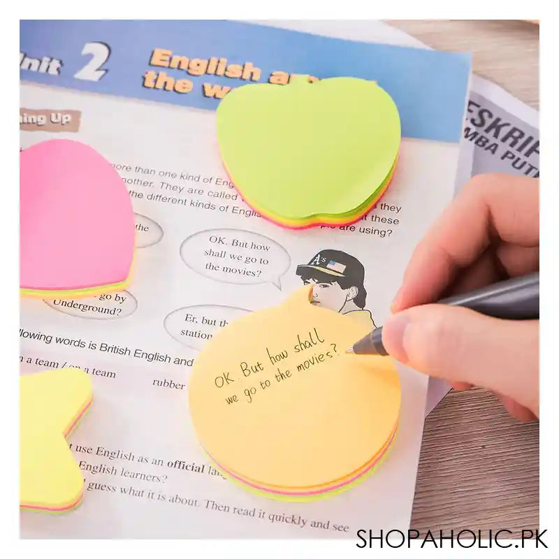 Deli Shape Sticky Notes, 76X76mm 3''X3'', 20X4 Sheets, 4 Assorted Colors, EA03202 - Image 2