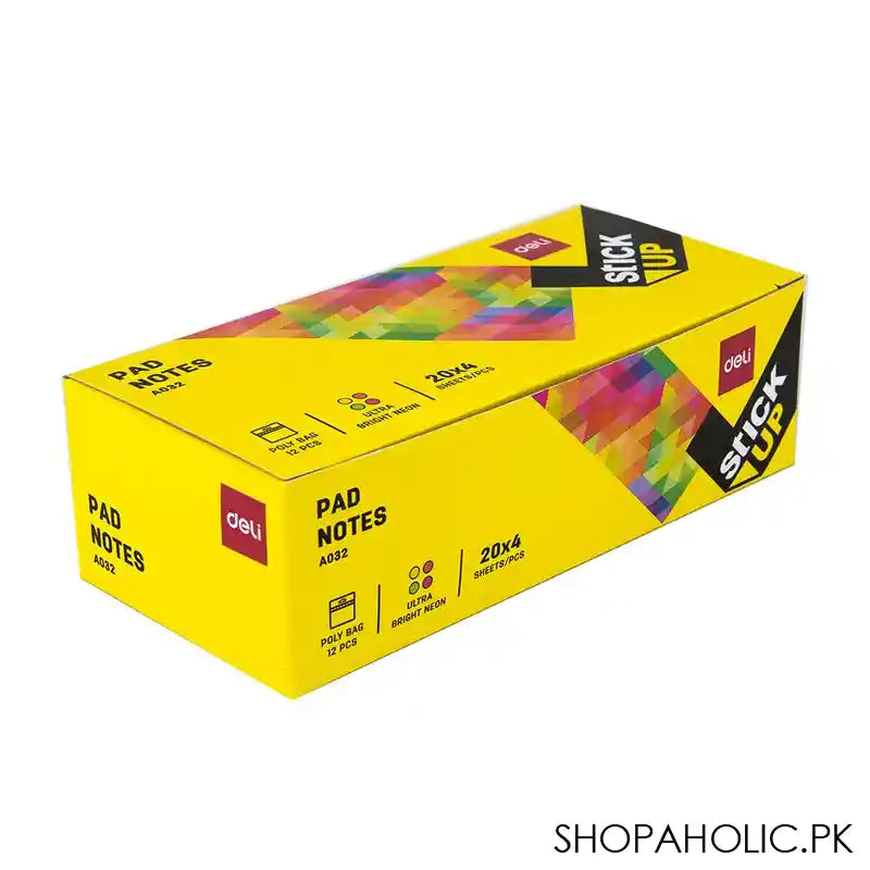 Deli Shape Sticky Notes, 76X76mm 3''X3'', 20X4 Sheets, 4 Assorted Colors, EA03202 - Image 3