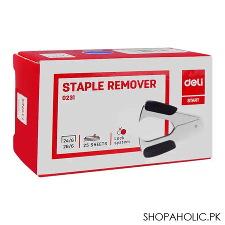 Deli Staple Remover With Lock System, Remove Pins From 25 Sheets Staple, Pin Size 24/6 or 26/6, Blue, E0231 - Image 2