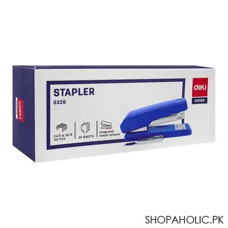 Deli Stapler With Pin Remover, 24/6 & 26/6 Staples, 50 Staple Capacity, 25 Sheet Limit, Black, E0326 - Image 4
