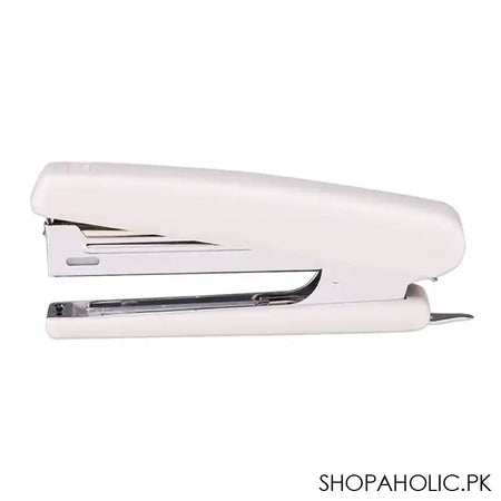 Deli Stapler With Pin Remover & Metal Pull Bar, No. 10 Staples, 100 Staple Capacity, 15 Sheet Limit, White, E0221 - Main Image