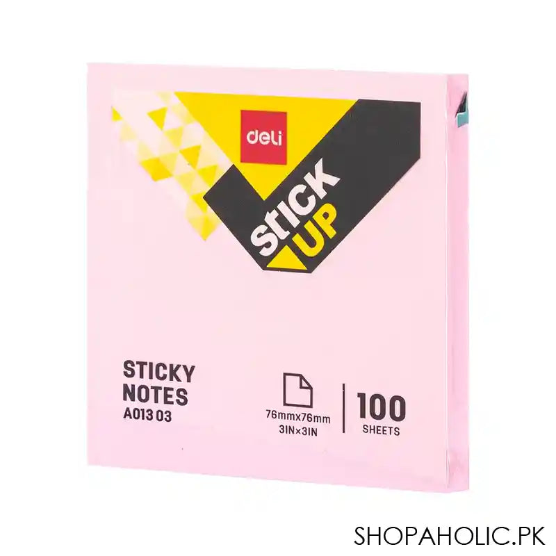 Deli Sticky Notes, 76X76mm 3''X3'', 100 Sheets, 4 Assorted Colors, EA01303 - Main Image